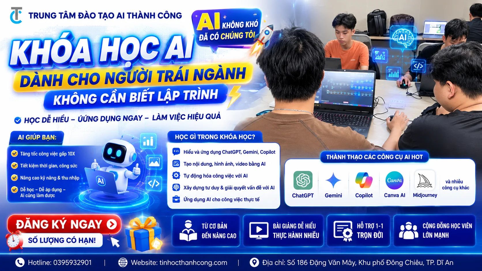 Khóa Học AI Dành Cho Người Trái Ngành Không Cần Biết Lập Trình