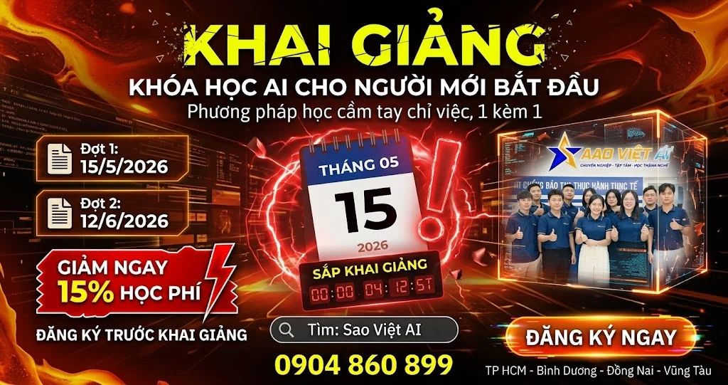 Cập Nhật Lịch Khai Giảng Khóa Học Lập Trình AI Ứng Dụng - Sao Việt AI