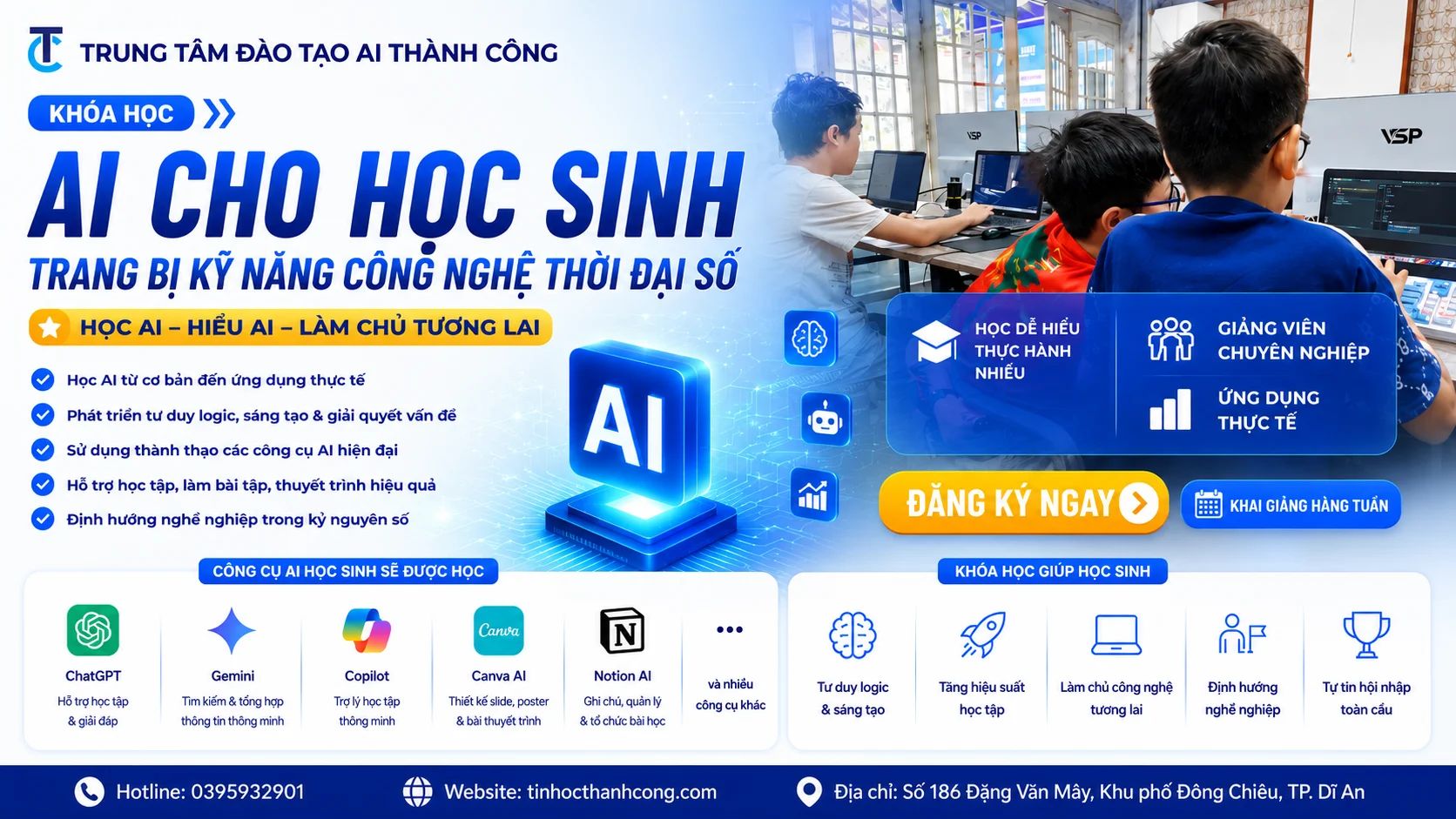 Khóa Học AI Cho Học Sinh – Trang Bị Kỹ Năng Công Nghệ Thời Đại Số