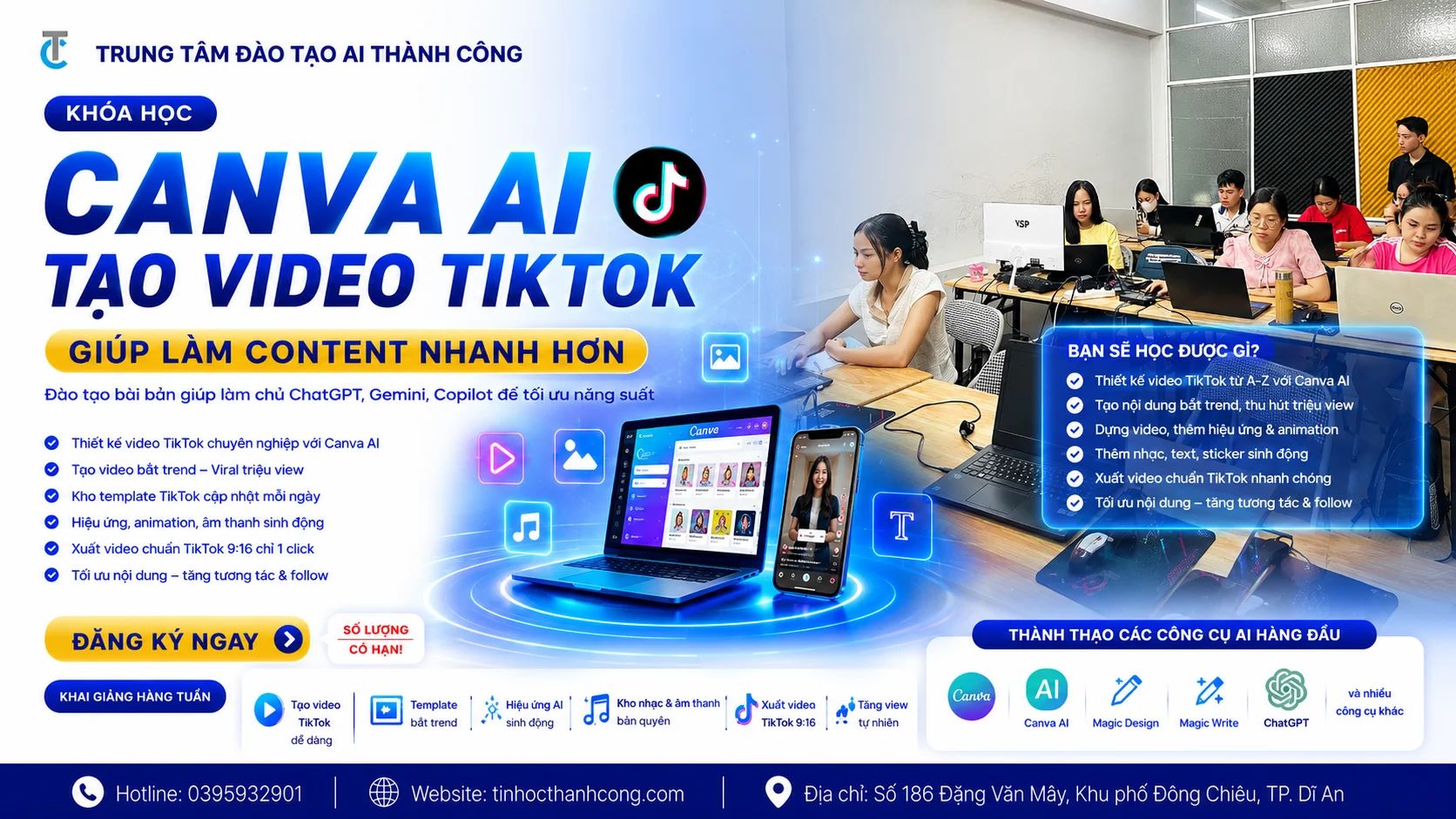 Khóa Học Canva AI Tạo Video TikTok Giúp Làm Content Nhanh Hơn