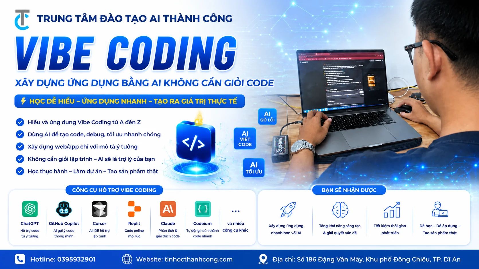 Khóa Học Vibe Coding – Xây Dựng Ứng Dụng Bằng AI Không Cần Giỏi Code
