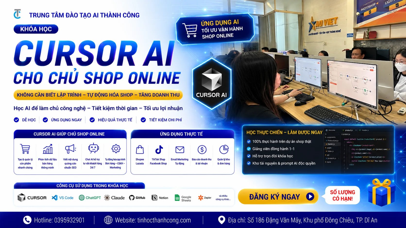 Khóa Học Cursor AI Cho Chủ Shop Online Từ Cơ Bản Đến Thực Chiến