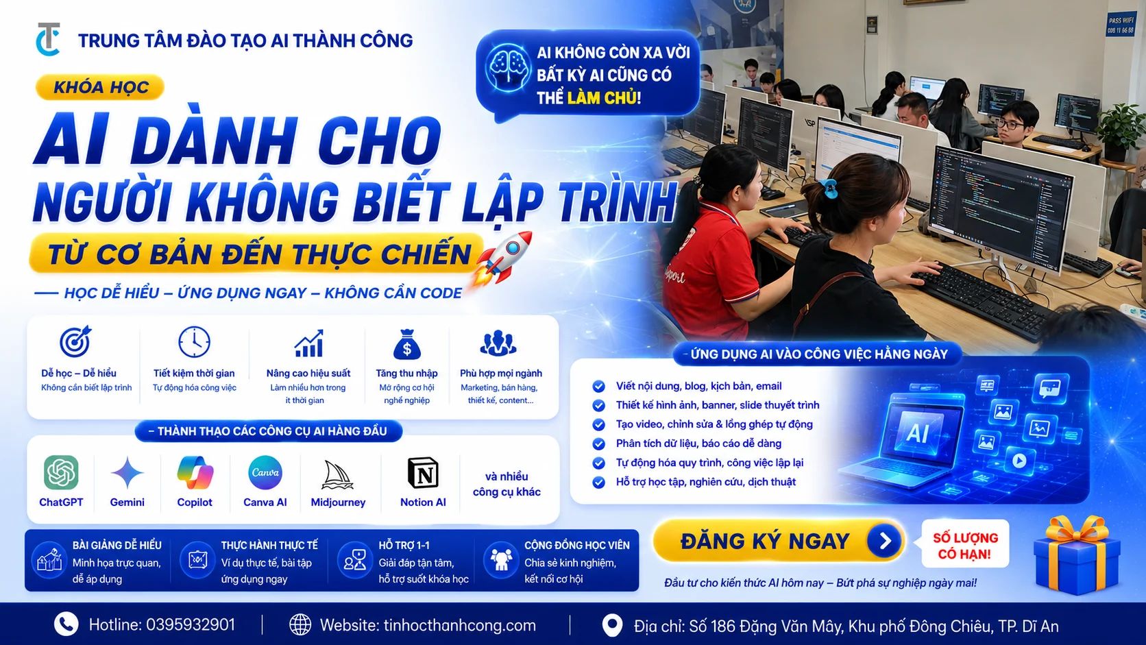Khóa Học AI Dành Cho Người Không Biết Lập Trình Từ Cơ Bản Đến Thực Chiến