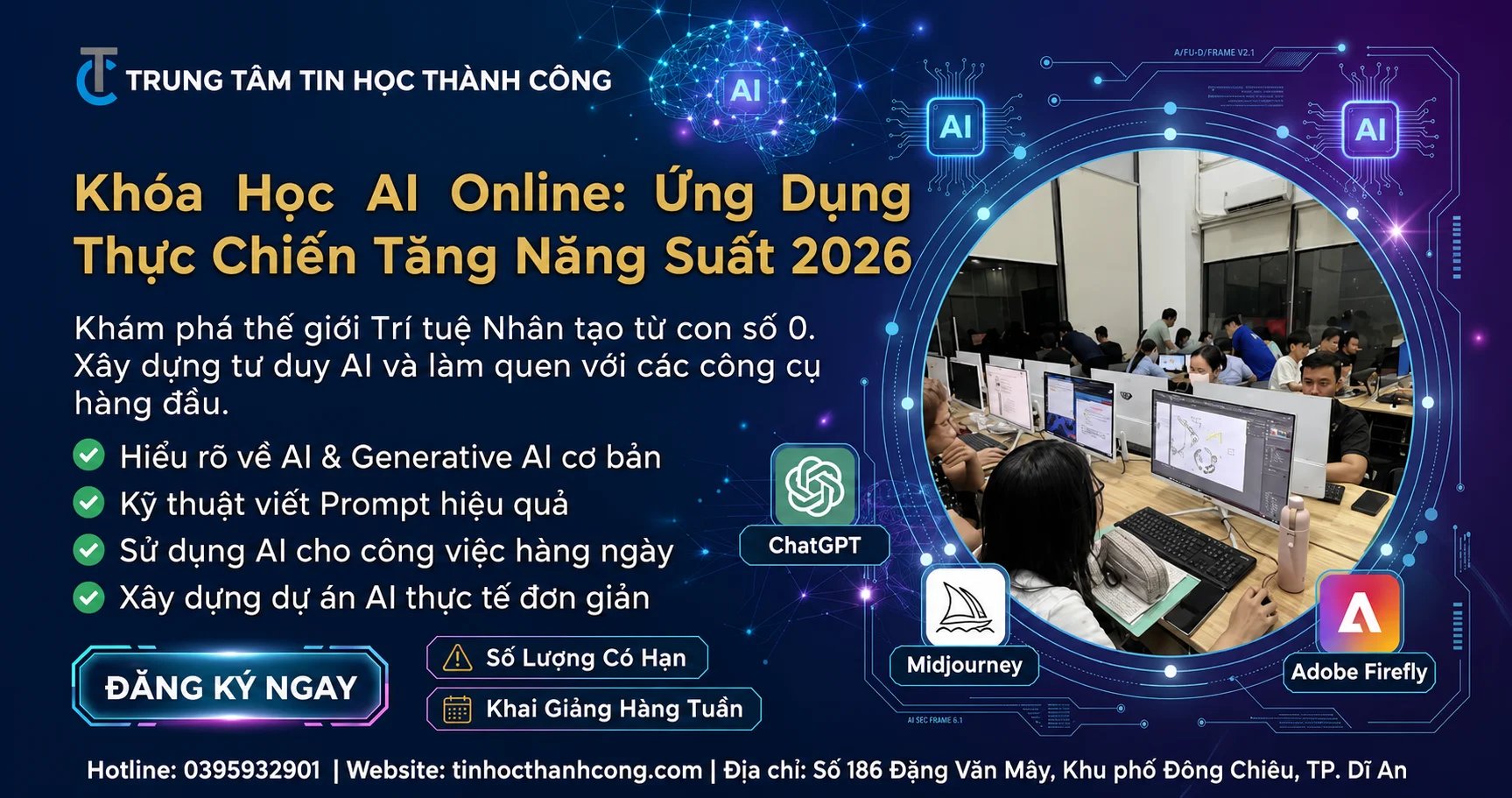 Khóa Học AI Online: Ứng Dụng Thực Chiến Tăng Năng Suất 2026