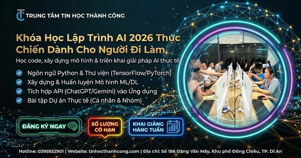 Khóa Học Lập Trình AI 2026 Thực Chiến Dành Cho Người Đi Làm