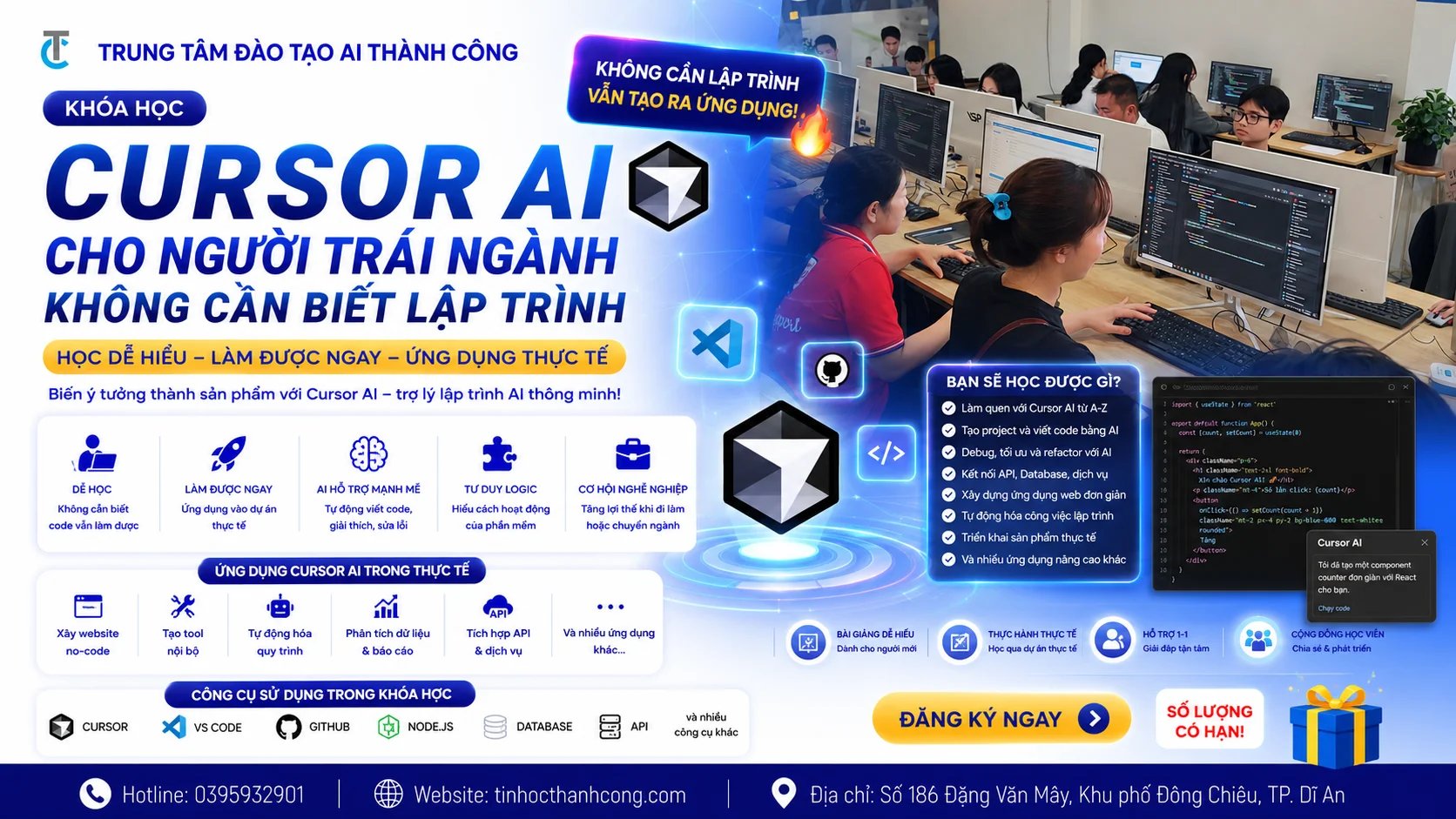 Khóa Học Cursor AI Cho Người Trái Ngành Không Cần Biết Lập Trình