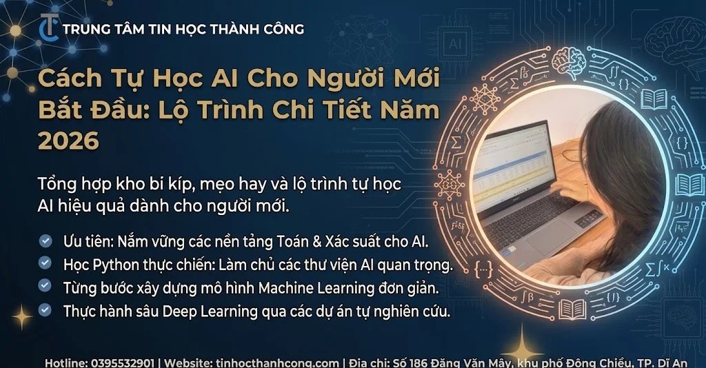 Cách Tự Học AI Cho Người Mới Bắt Đầu: Lộ Trình Chi Tiết Năm 2026