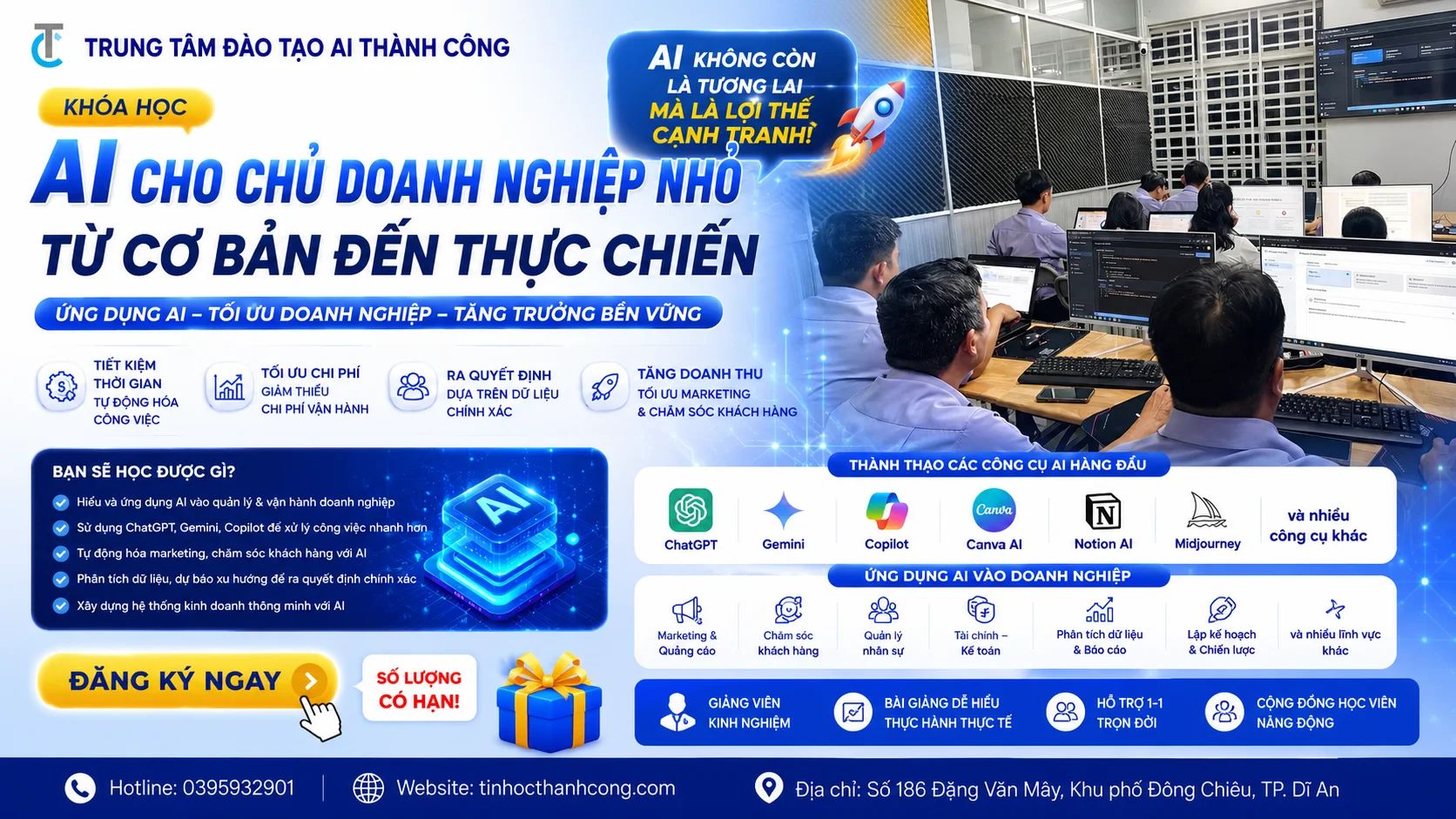 Khóa Học AI Cho Chủ Doanh Nghiệp Nhỏ Từ Cơ Bản Đến Thực Chiến