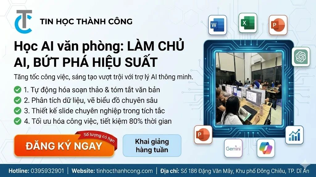 Học AI Văn Phòng: Lộ Trình Tối Ưu Năng Suất Người Đi Làm 2026