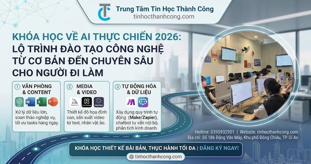 Khóa Học Về AI Thực Chiến Tối Ưu Năng Suất Người Đi Làm
