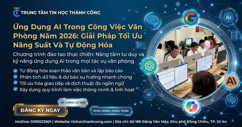 Ứng Dụng AI Trong Công Việc Văn Phòng Năm 2026: Giải Pháp Tối Ưu Năng Suất Và Tự Động Hóa