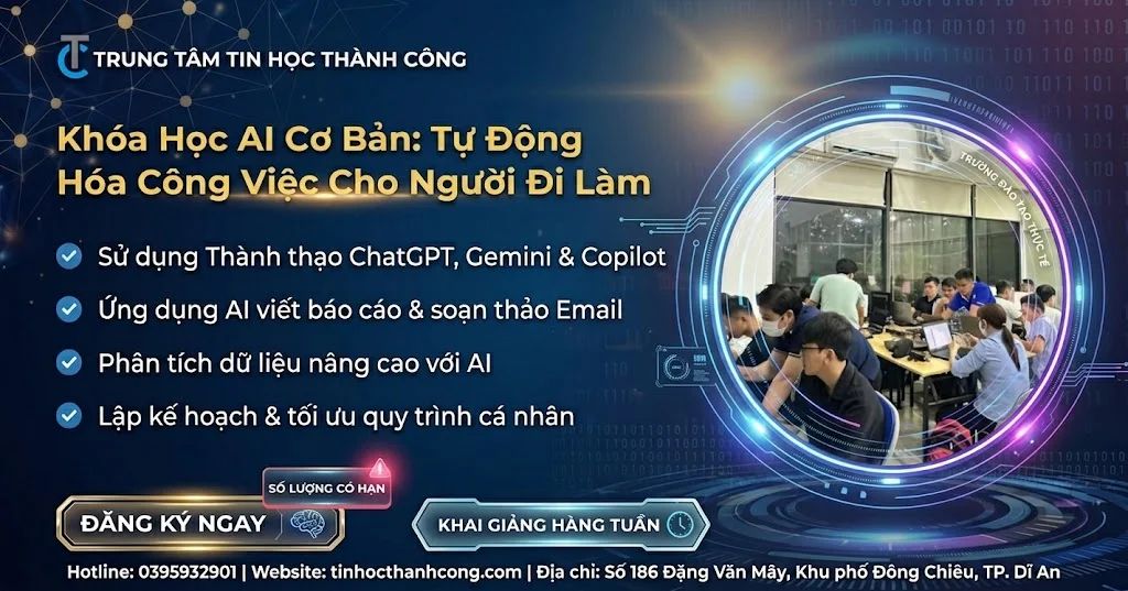 Khóa Học AI Cơ Bản: Tự Động Hóa Công Việc Cho Người Đi Làm