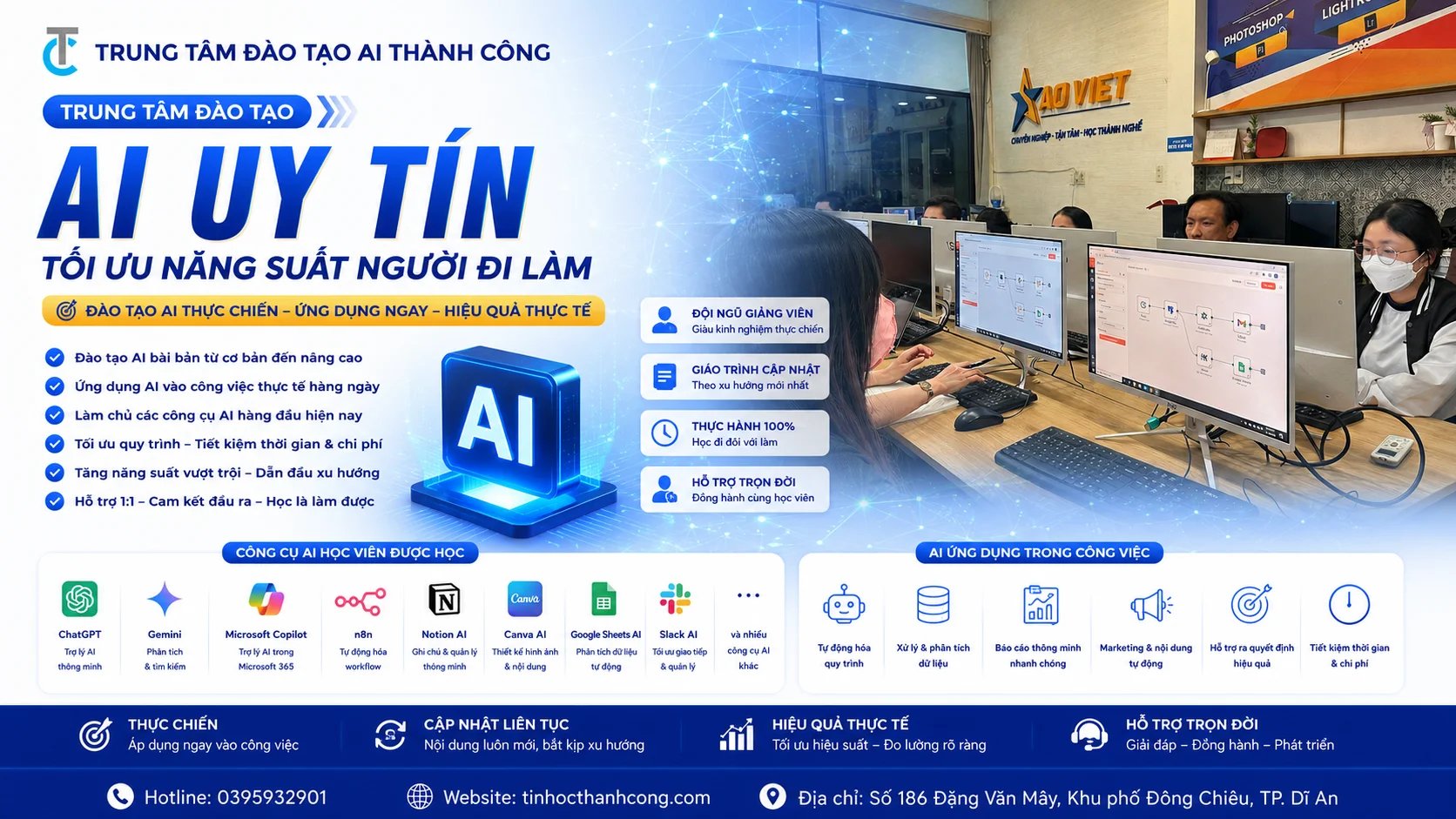 Trung Tâm Đào Tạo AI Uy Tín Tối Ưu Năng Suất Người Đi Làm