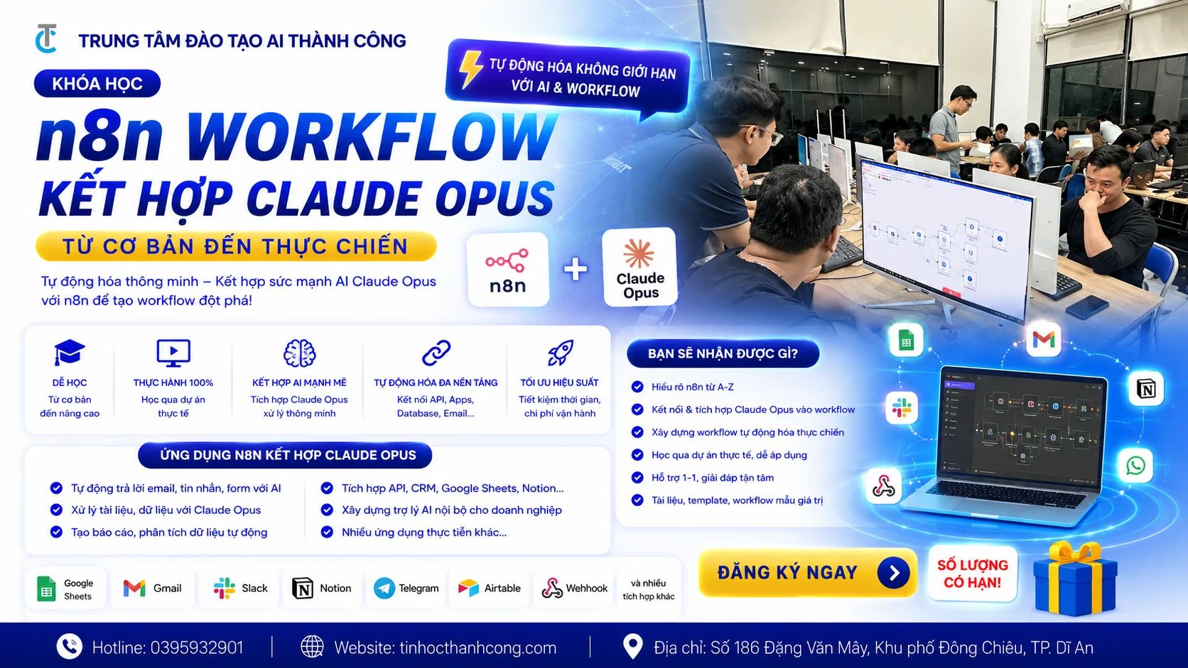 Khóa Học n8n Workflow Kết Hợp Claude Opus Từ Cơ Bản Đến Thực Chiến