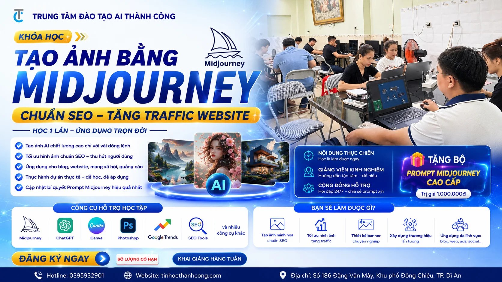 Khóa Học Tạo Ảnh Bằng Midjourney Chuẩn SEO Giúp Tăng Traffic Website