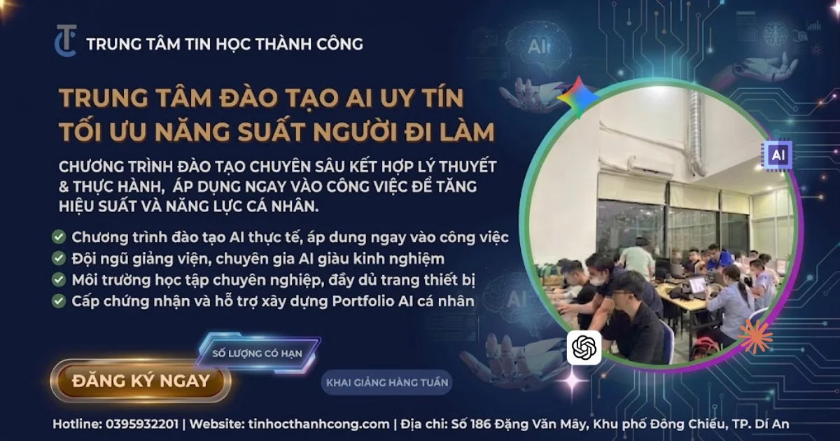 Trung Tâm Đào Tạo AI Uy Tín Tối Ưu Năng Suất Người Đi Làm