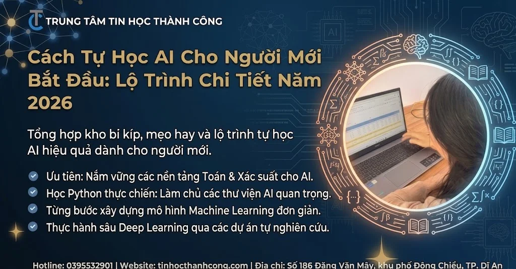 Cách Tự Học AI Cho Người Mới Bắt Đầu: Lộ Trình Chi Tiết Năm 2026