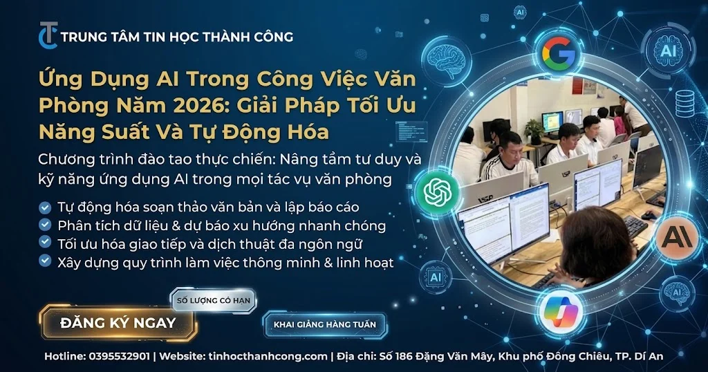 Ứng Dụng AI Trong Công Việc Văn Phòng Năm 2026: Giải Pháp Tối Ưu Năng Suất Và Tự Động Hóa