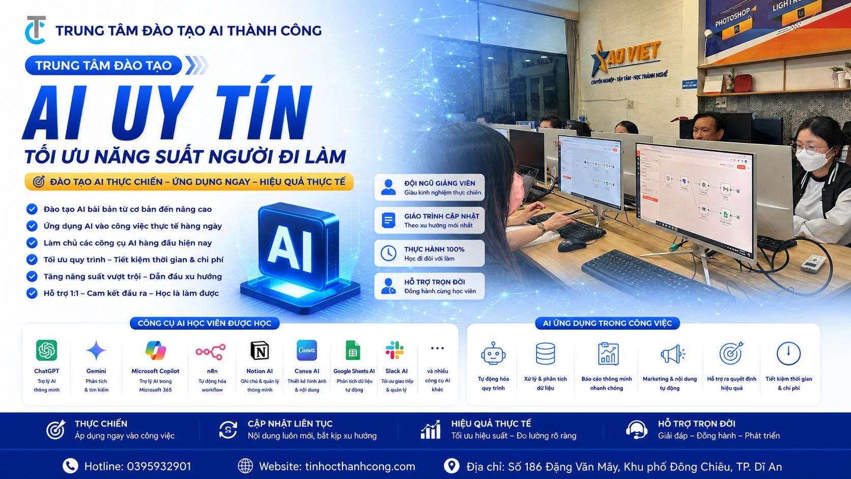 Trung Tâm Đào Tạo AI Uy Tín Tối Ưu Năng Suất Người Đi Làm